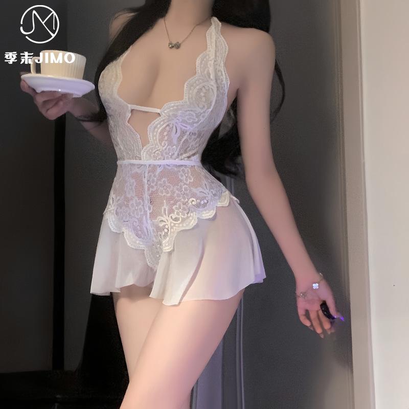 Sexy Underwear Pure Desire Temptation Open Sexy Empty Lace Neck Onesie Female Temptation