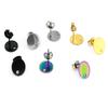10Pcs 10mm Stainless Steel Earring Studs diy Findings Stud Earring With Earring Plug For DIY Earrings Jewelry Making Supplies