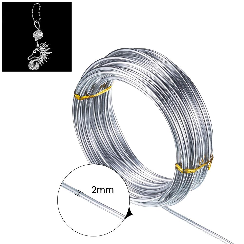Silver Aluminum Wire 2mm x 10m for DIY Craft Jewelry Making Handmade Beading Sculpture