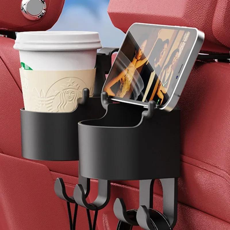 Seat Hook with Drink Holder Car Headrest Organizer Car Seat Hook Car Drink Holder Multifunctional Drink Pocket Car Interior Accessories
