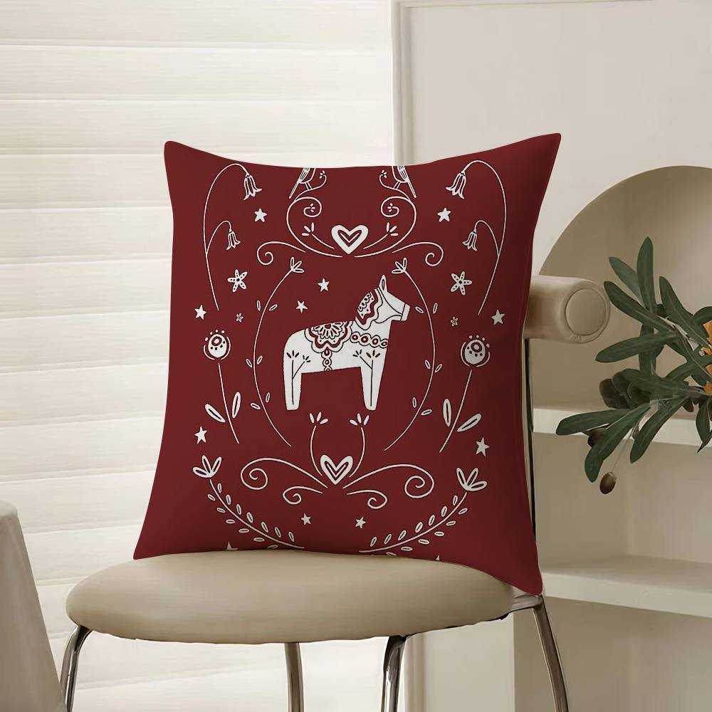 Classical Style Darama Print-Beautiful Pillow Case Comfort Sofa Bed Silky Elegant Invisible Zipper Decorative Cushion Cover