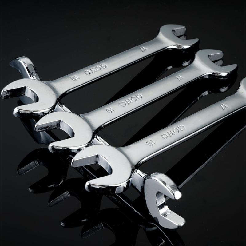 Comprehensive Manual Wrench Set Mirror Finish Double Head Open End Spanner Kit 6-24mm/6-27mm with Storage Rolling Bag