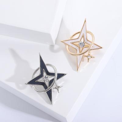 Silver Jewelry Hexagram Brooch Versatile Temperament Apparel Accessories Clothing Corsage