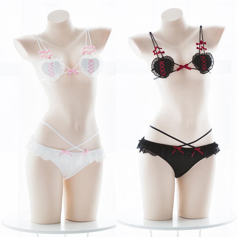 Cute Micro Bikini Sexy Anime Cosplay Lingerie Devil and Angel Lolita Bra and Panty Set Wholesale Women Underwear Exotic Apparel