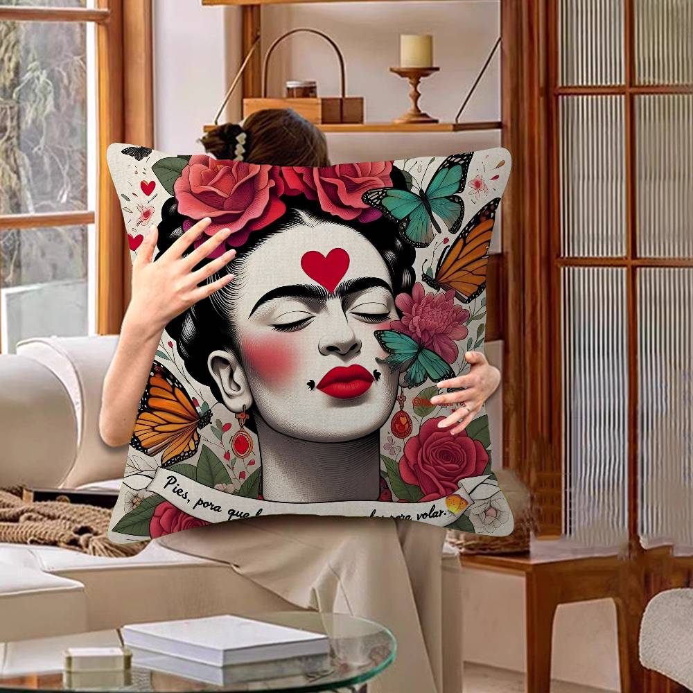 Art Frida Cushion Cover Inches Farmhouse Decor Home Throw Pillow Covers for Couch Decorations
