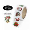 500pcs Christmas Stickers Roll - Santa, Gingerbread, Trees, Gifts - Waterproof - for Gift Wrapping, Cards, Party Decorations