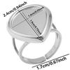 Fashion DIY Drip Oil Rhinestone Round Oval Water Droplets Blank Settings Open Adjustable Stainless Steel Ring For Women Men Gift