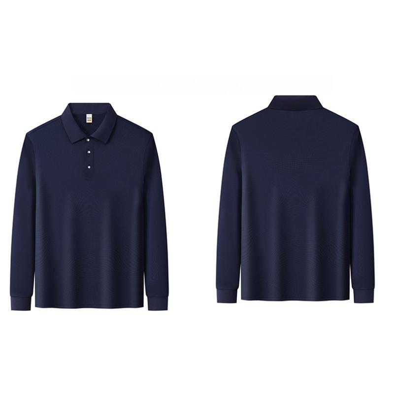 Men'S And Women'S Long-Sleeved Polo Shirts Spring And Autumn New Breathable Trend Office Commuter Business Lapel Top