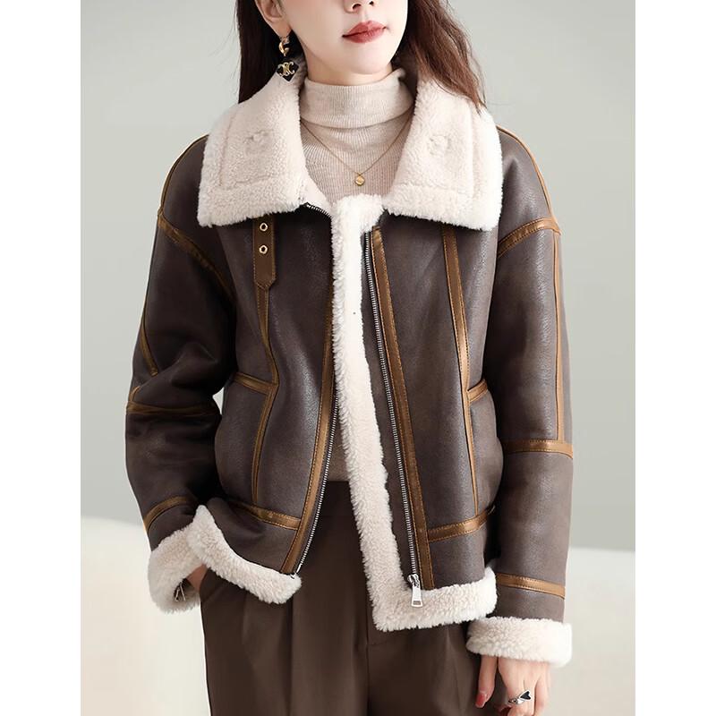Kaiser Women's Shearling Blend Colorblock Coat
