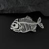 Elegant Stainless Steel Brooch Plated Corsage Pin Hollow Fish Bone Brooch  Clothes Accessories