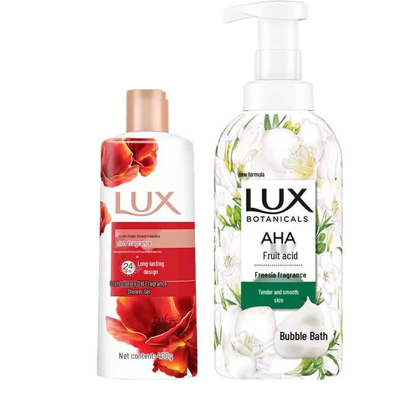 Lux Essential Oil Fragrance Bubble Bath & Shower Milk Set