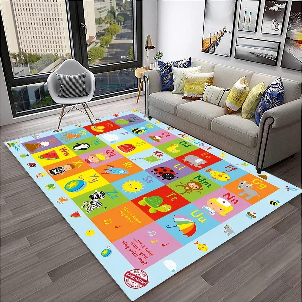 Alphabet ABC Carpet Early Education Cartoon Children Crawling Rugs Non-slip Bedroom Living Room Sofa Home Decoration Floor Mat