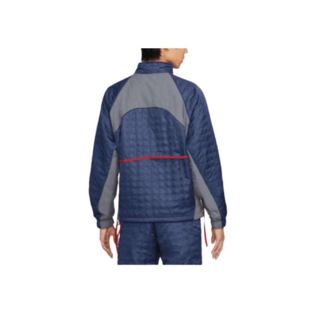 Nike Color Block Stand Collar Zip Long Sleeve Waterproof Jacket Men Jackets Dark-Blue DJ9743-414