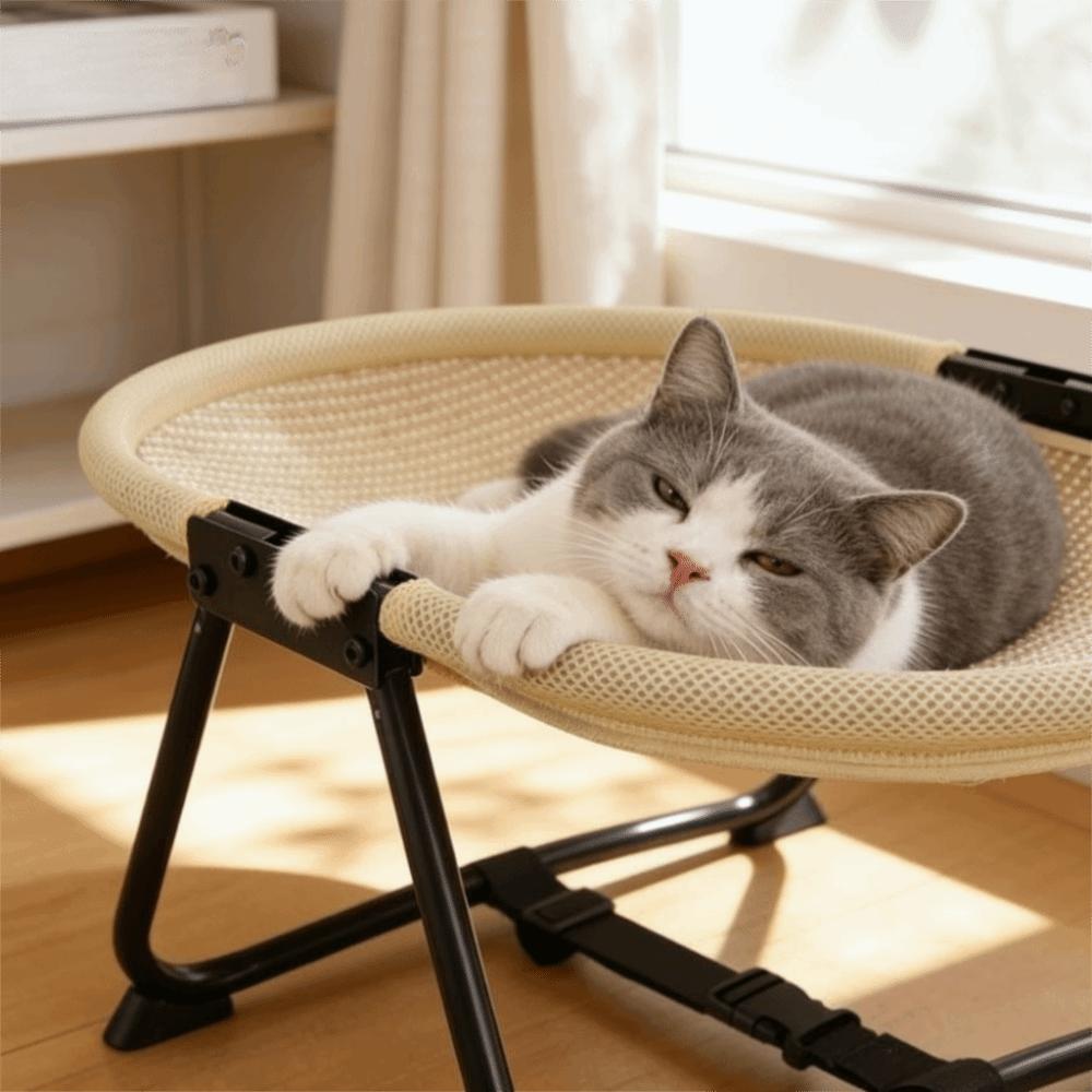 Oddychające Siatkowe Podwyższone Legowisko dla Psa Składane Legowisko Marszowe dla Kota Uniwersalna Kanapa-Łóżko dla Kota Kempingowe Outdoor