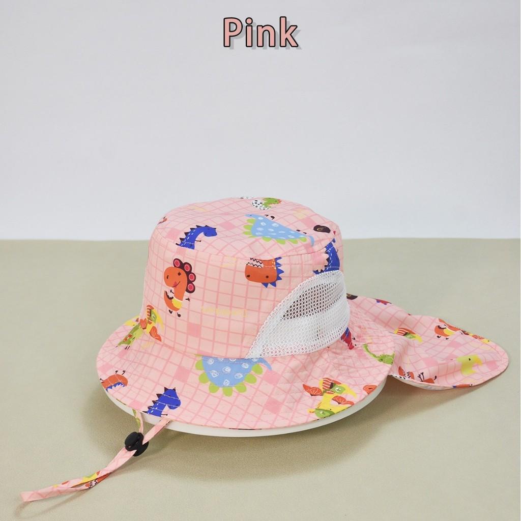 Summer Kids Sun Hat With Wide Brim Cotton Polyester Uv Protection For Boys Girls