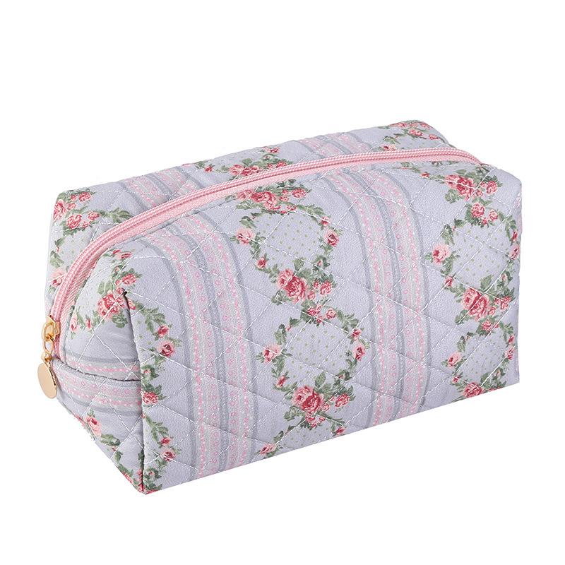 Módny štvorcový dámsky clutch taštička na make-up prenosná roztomilá dámska kozmetická toaletná taštička kabelka so zipsom s potlačou mašle
