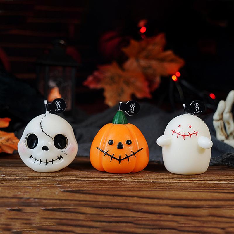 Cadou Halloween Decor de Petrecere Dovleac Simulat Ornament Fantomă Desen Animat Handmade Lumânare Ceară de Soia Ambiantă 3 Stiluri