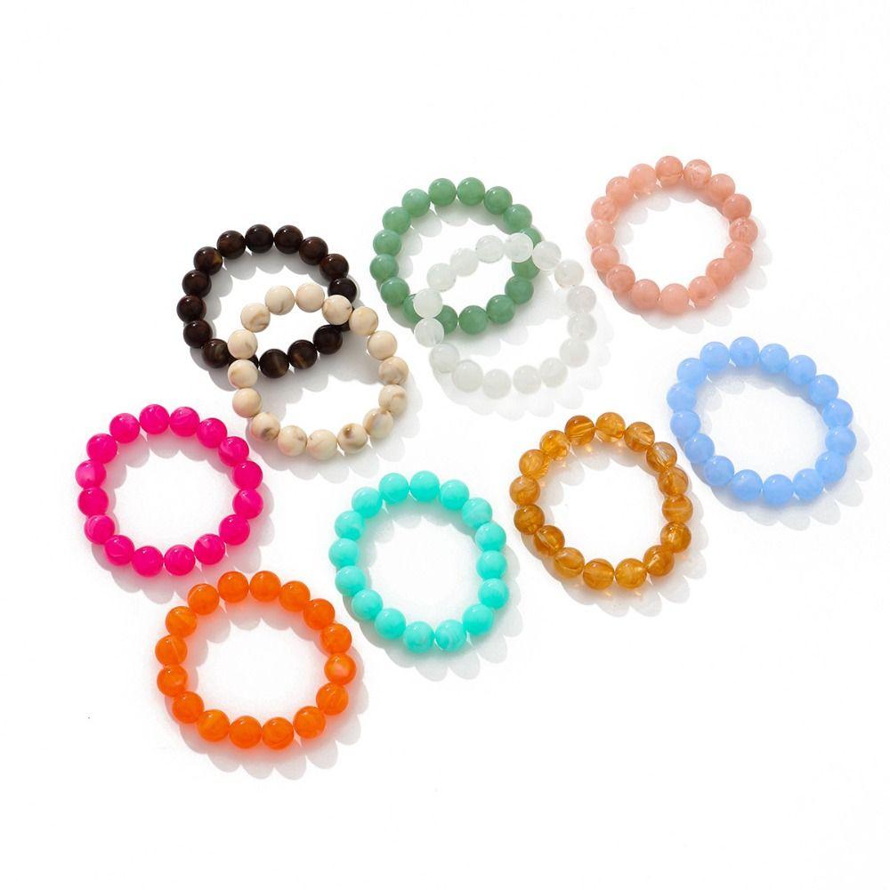 4Pcs Stackable Beads Bracelet Set Multicolor Cuff Bracelet Set New Round Bangles  Women