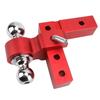 Towing Trailer Hitch Mount with Dual Balls Lock Pins 6in Adjustable Drop Aluminum for 2in Receivers Red