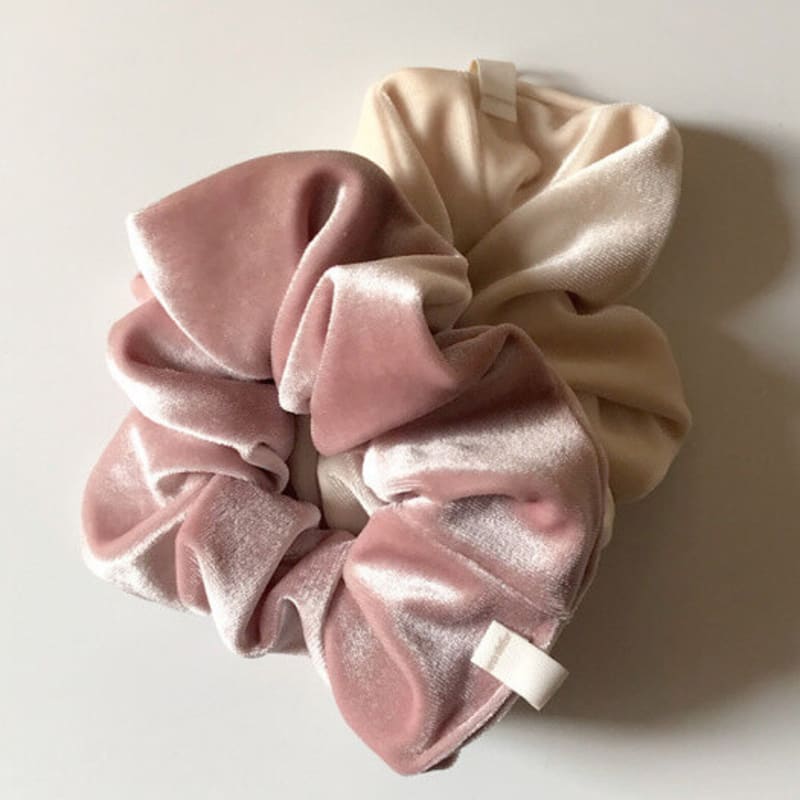 Oar Vintage Velvet Volume Scrunchie[Pink]