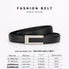 Women's Fashionable Gold Buckle Leather Belt - Versatile Cowhide Waistband for Dresses and Pants