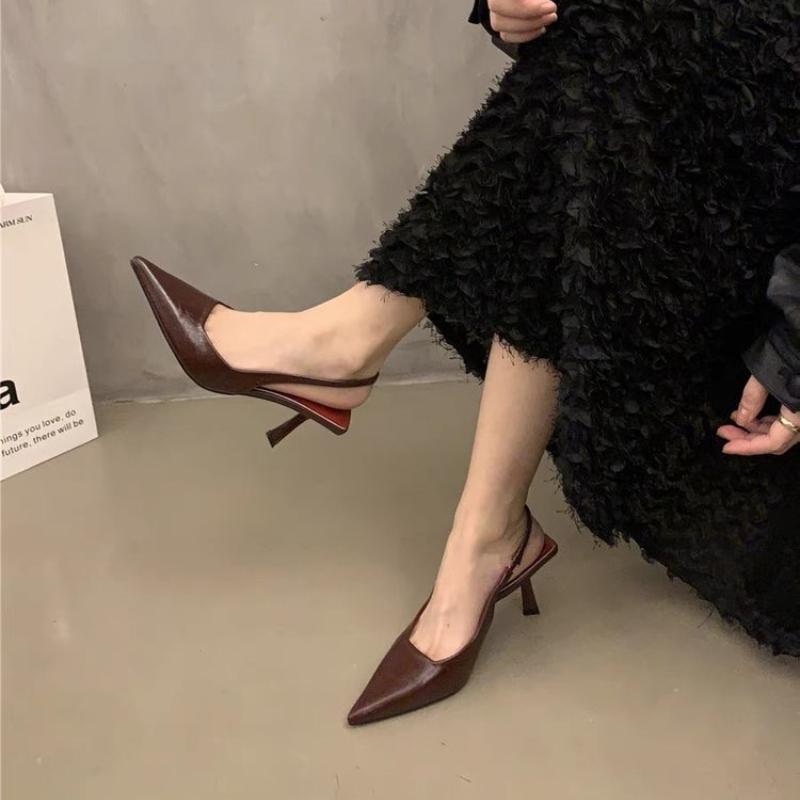 Fashion 2025 Women's Pointed Toe Hollow out High Heels Single Shoes Diamond Embellished Thin Heel Elegant Party Footwears
