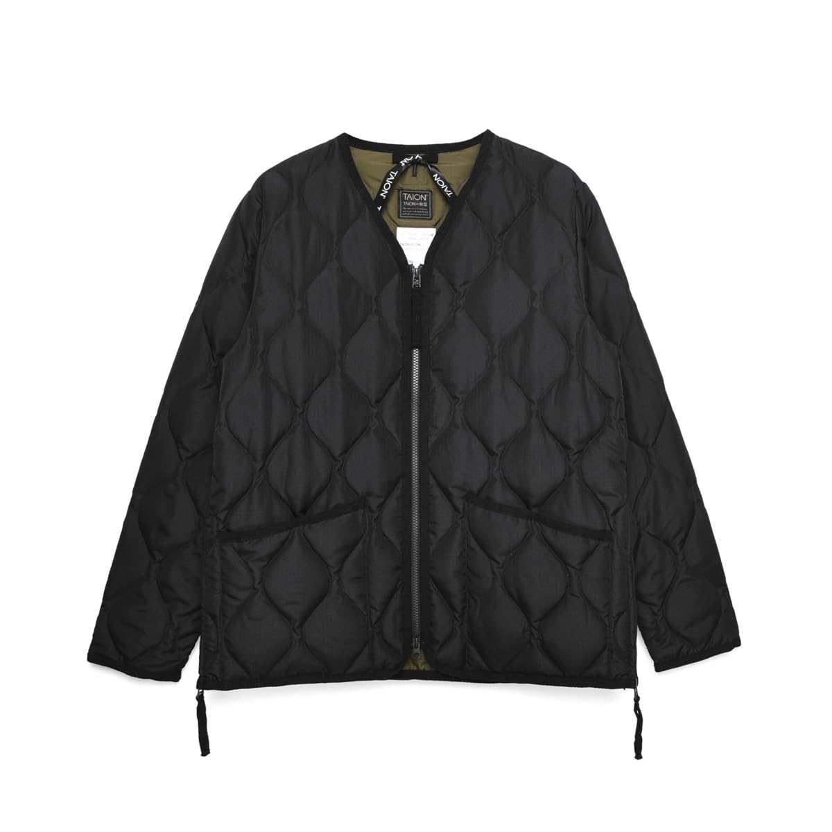 

Taion Унисекс Милитари Пуховик на молнии V-образный вырез 101ZML-1 чёрный