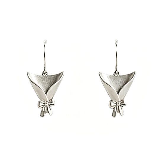 

Bouquet Necklace And Earrings Set Mini Vase Pendant Insert Real or Dried Flowers Jewelry for Mom Grandma Aunt B серебряный