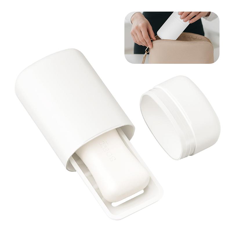 Minimalist Travel Soap Case With Removable Draining Tray, Enhanced Leak-Proof Travel Soap Container With Silicone Seal