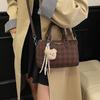 Fashion Plaid Pillow Bag New Texture Niche Handbag Casual Versatile Messenger Bag Women