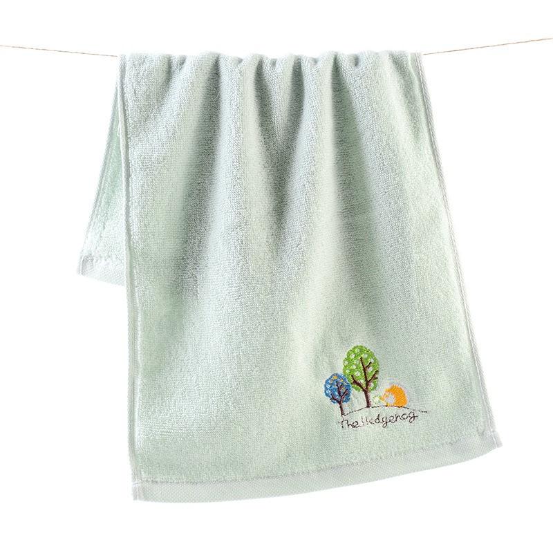 1Pc 25x50cm Cartoon Hedgehog Embroidery Cotton Soft Absorbent Children Baby Bathroom Hand Face Towel