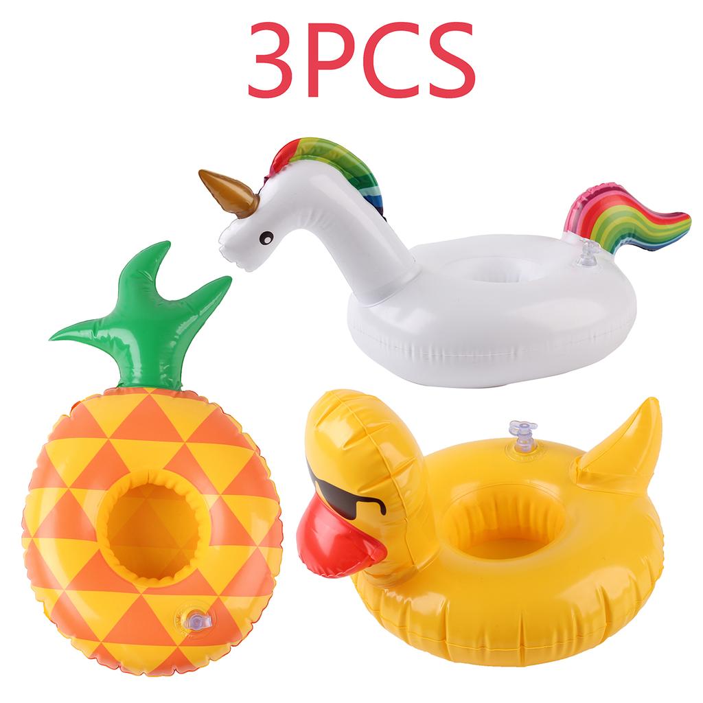 1PC Inflatable Drink Holder Pool Floats Floating Cup Holder PVC Beverage Float for Pool Party Beach Summer Accessories