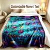 Floral Garden Theme Soft Blanket Personalized Custom Name Text Print Warm Blanket Home Sofa Bedroom Decor