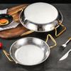 Stainless Steel Seafood Rice Pot Binaural Handle Stock Pot Hammer Grain Seafood Paella Pan  Cooking