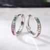 Rainbow Color Stone Huggie Hoop Earrings for Women Trendy Daily Jewelry