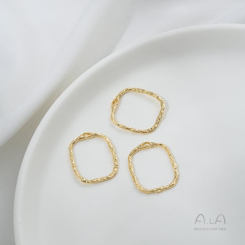 14K Gold-Filled Geometric Pendant: Square, Round, Teardrop, Heart Shapes for DIY Earrings