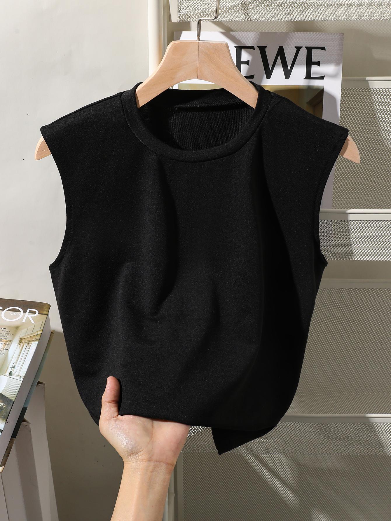 Boys Casual & Stylish American-Style Crew Neck Tank Top (Single Item) — Spring/Summer Collection 8Y чёрный