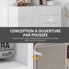 Commode Buffet Storage Cabinet 2 Drawers 2 Doors With Shelf 79 X 36 X 74 Cm Glossy White