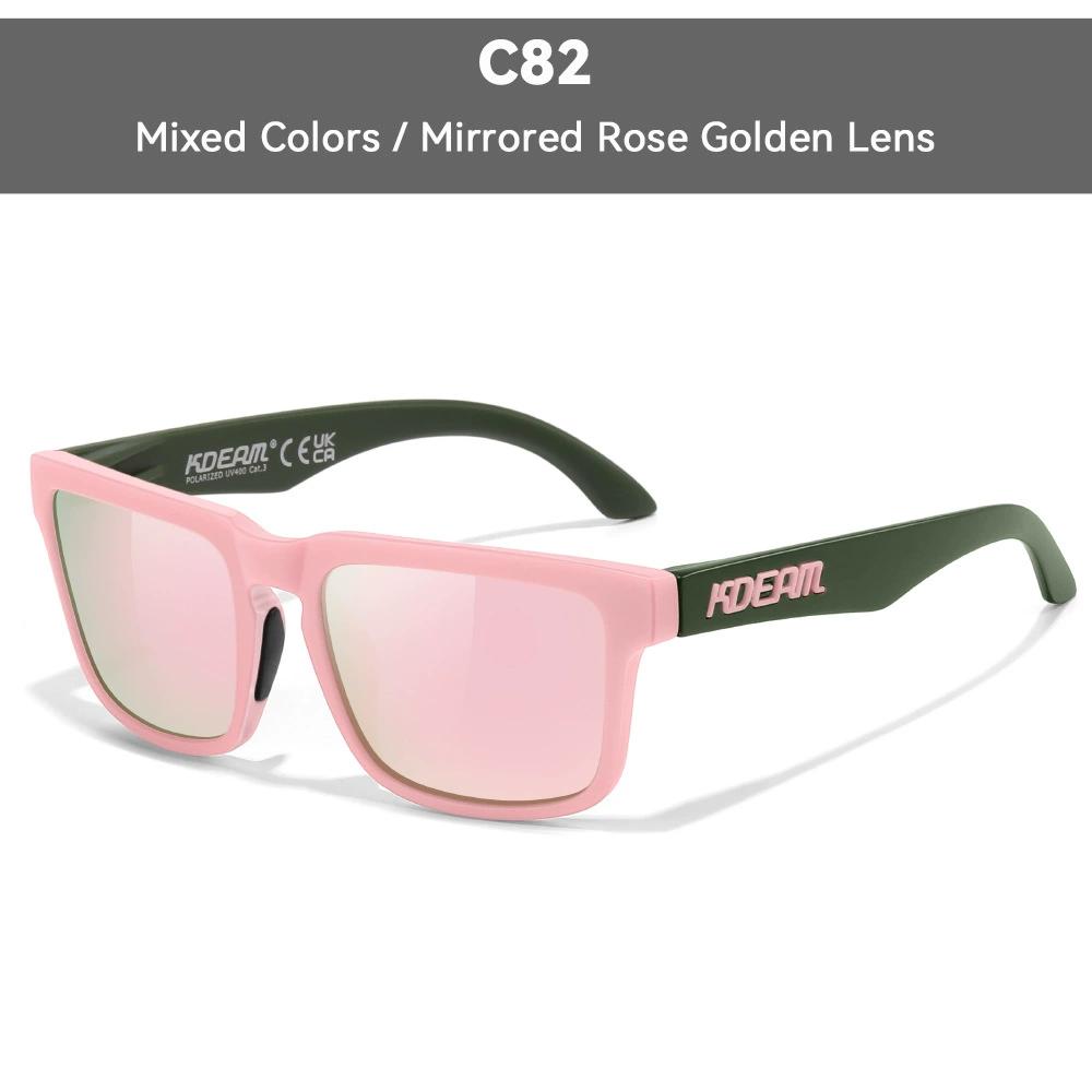 KDEAM Brand Men Square Polarized Sunglasses Colorful Design Cool Fashion Women Shades Summer Sun Glasses Mirrored Coating Lens