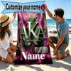 Custom Name Personalized Alpha Kappa Alpha Print Beach Towel, for Trip Camping Beach Party Home Decor, Birthday Gift for Family & Friends