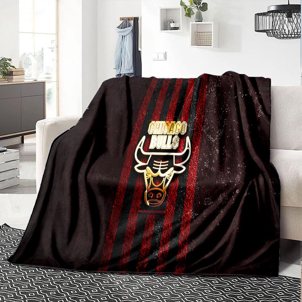 Chicago Bulls Logo Flanellen Deken, Zacht Polyester, Modern Ontwerp, Voor Alle Seizoenen voor Kamperen, Reizen, Cadeaus voor Feestdagen of Verjaardagen