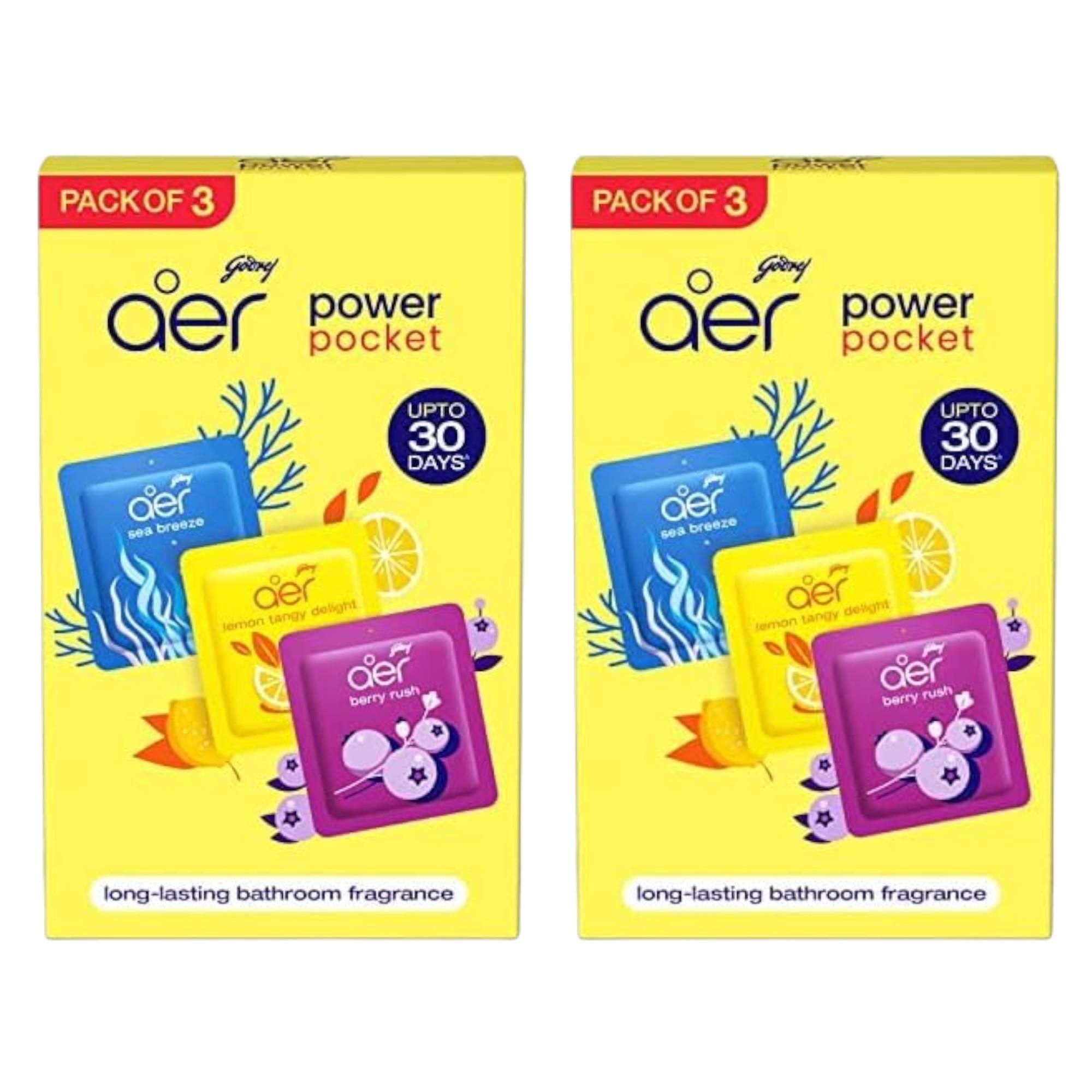 

Godrej Aer Power Pocket Bathroom Gel Freshener Assorted 10G 3pcs Pack Of 2 Long Lasting Toilet Fragrance