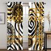Modern Luxury Black White 2Pcs Window Curtain For Living Room Bedroom Grommet Shading Decor