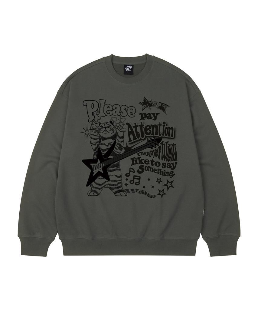 WILDROCK Rock 'N' Roll Kitty Oversized Sweatshirt_9 Col (A Type)