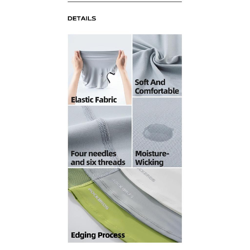 ROCKBROS Summer Cycling Face Mask Lightweight Breathable Cool Ice Silk Scarf With Glasses Holes Sunscreen Mask Cycling Headgear