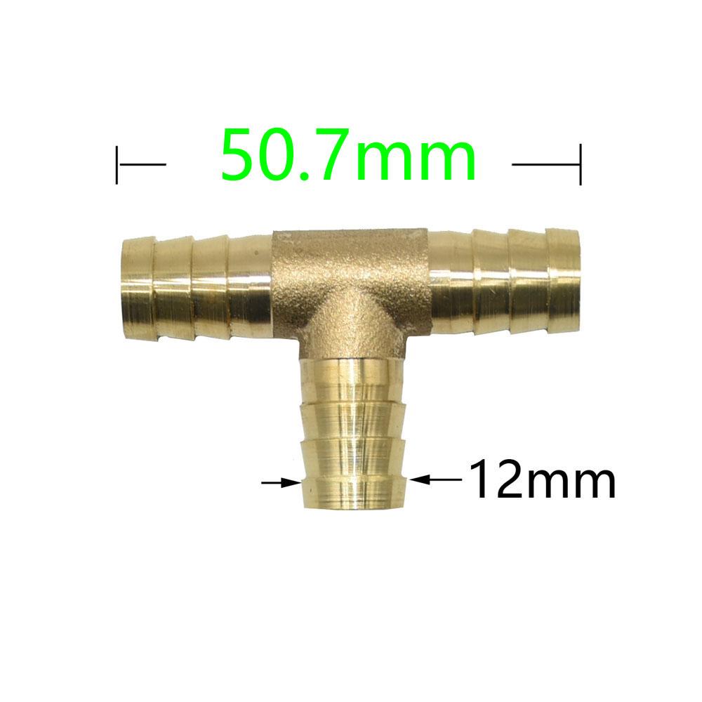 

14mm 16mm Tee Connector Brass 12mm T Type Water Tube Separator Tees Splitter Hose Adapter 1pcs