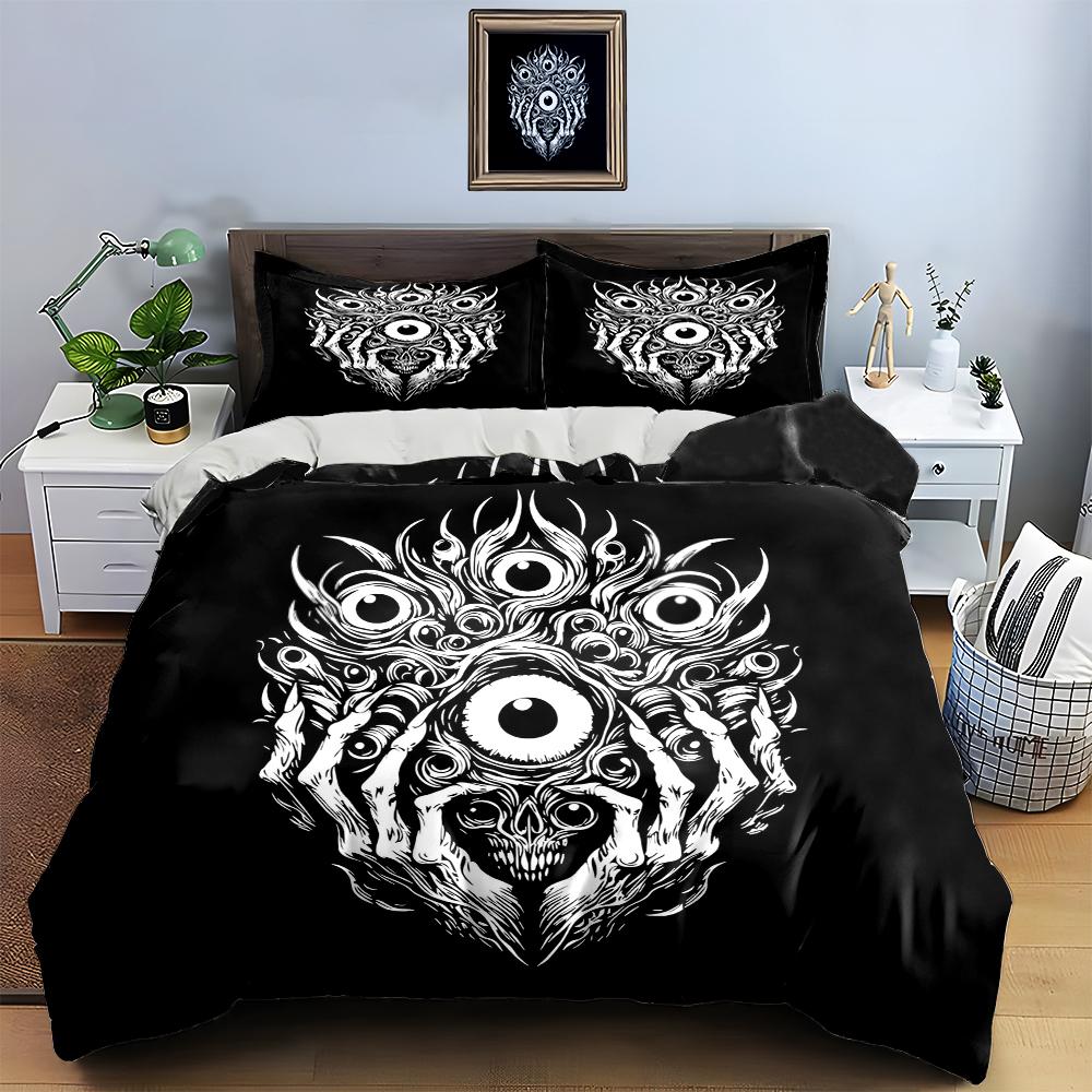 Skull eye pattern. Bedding Duvet cover sets Duvet covers Pillowcases gifts (1 * Duvet Cover 2 * Pillowcases, without duvet insert)