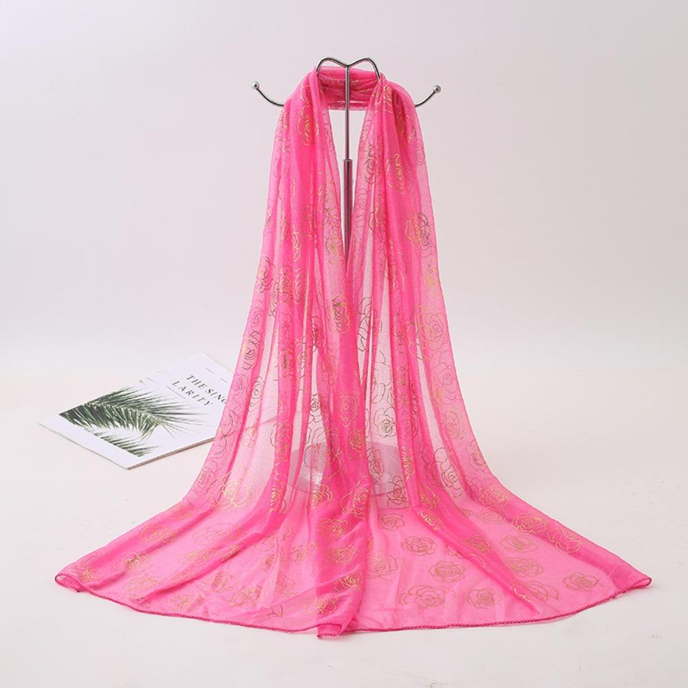 New printed phoenix rose silk scarf women's versatile long beauty yarn scarf beach yarn gift