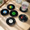 AQUALOACH Record-Style Coasters, Set of 6, Made of ABS Plastic, Stylish and Cute, Perfect Gift for Music Lovers, Drink Mat