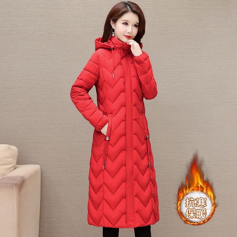

Cotton-padded Clothes Are Lengthened, Slim and Thin, Over-the-knee Coats Are Warm and Hooded, Removable and Light. Within XL-50kg червоний